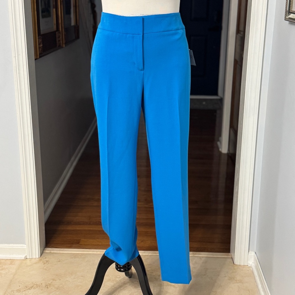 Kasper Vibrant Riviera Blue Straight Leg‎ Pants Trousers 16 NWT